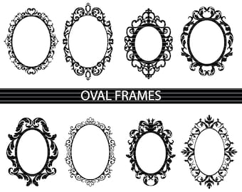 Decorative Oval frame svg, circle frame, frame svg bundle, oval frame, Mirror frame svg/ cut file/cricut/silhouette