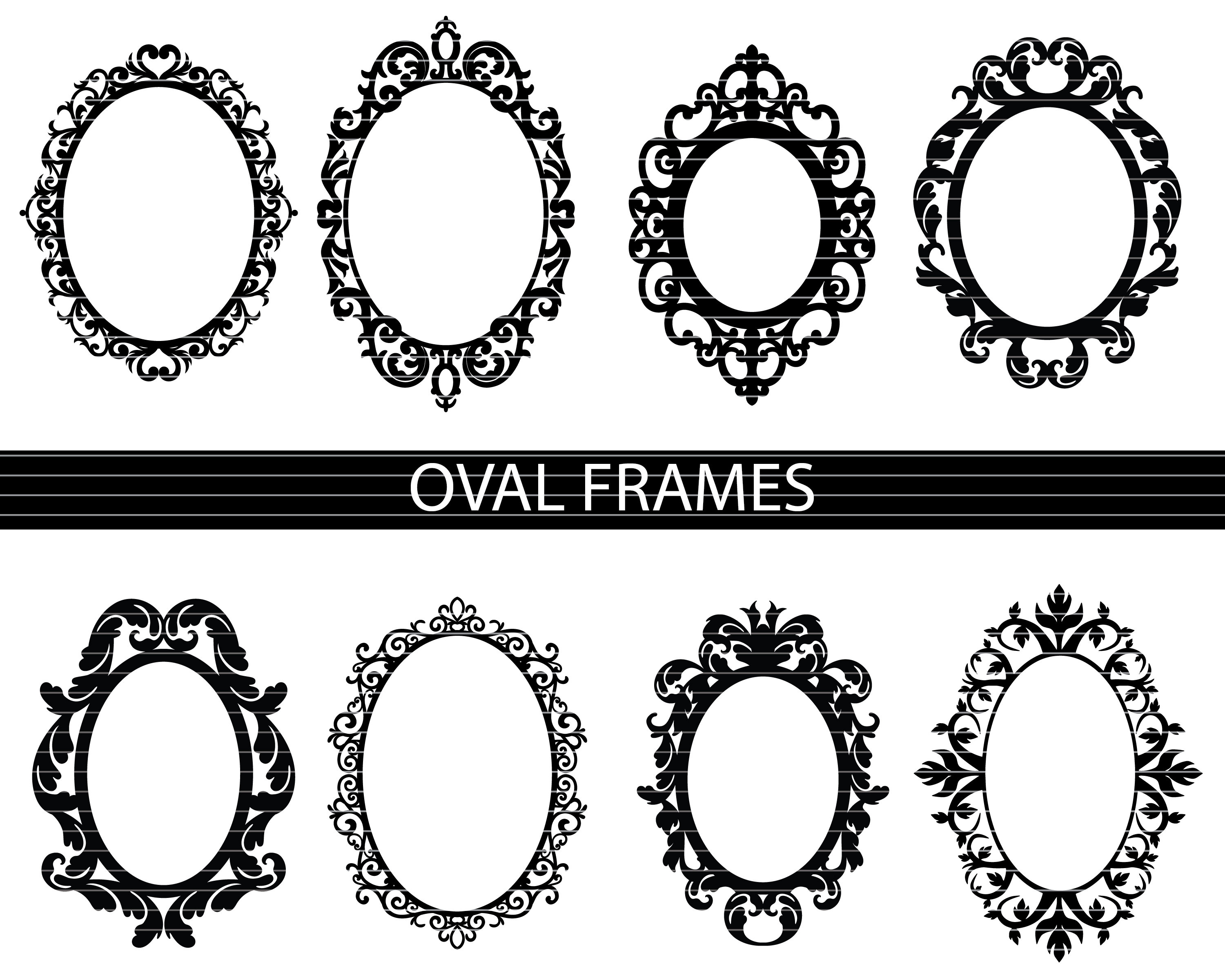 Victorian art ornate scroll frame on white Stock Vector Image