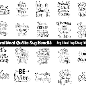 Motivational quotes SVG Bundle, Inspirational Quotes SVG, Motivational quotes, Motivational svg bundle, positive SVG, sayings svg, Cricut
