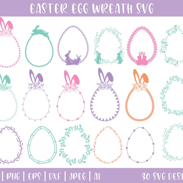 Happy Easter Svg Bundle , Easter Wreath Svg Bundle, Easter Monogram Svg, Egg wreath svg, Easter Egg Monogram Svg, Easter Egg Svg, Easter Png