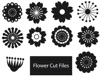 Flower SVG Bundle, Flower cut file, Flower clipart, Flower svg files for silhouette, files for cricut, svg, dxf, eps, png