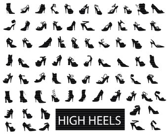 High Heel SVG bundle, Womens Shoes SVG, Stiletto Heels Svg, For Cricut, For Silhouette, Clipart, Cut Files, high heels Vector, Dxf, Png, Svg