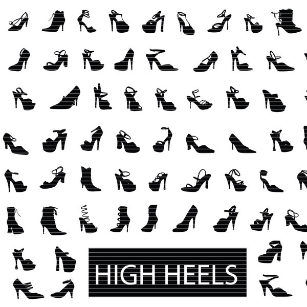High Heel SVG bundle, Womens Shoes SVG, Stiletto Heels Svg, For Cricut, For Silhouette, Clipart, Cut Files, high heels Vector, Dxf, Png, Svg