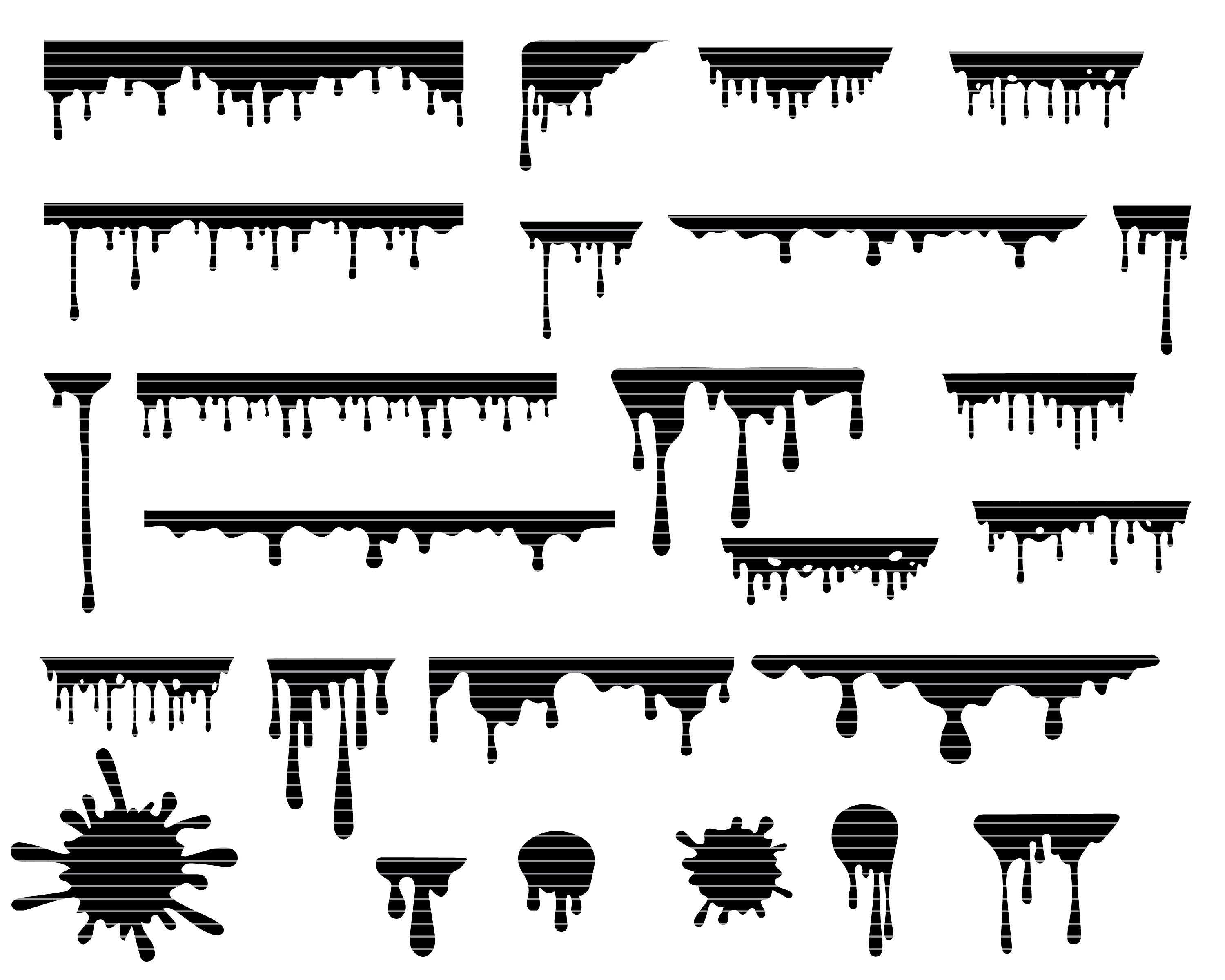 Drips svg Bundle Dripping svg Dripping border svg Goo svg | Etsy