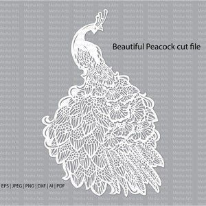 Peacock Svg File, Peacock Vector cutting file, Peacock Clipart, Peacock Instant Download, Peacock digital Decal Cut file for Cricut