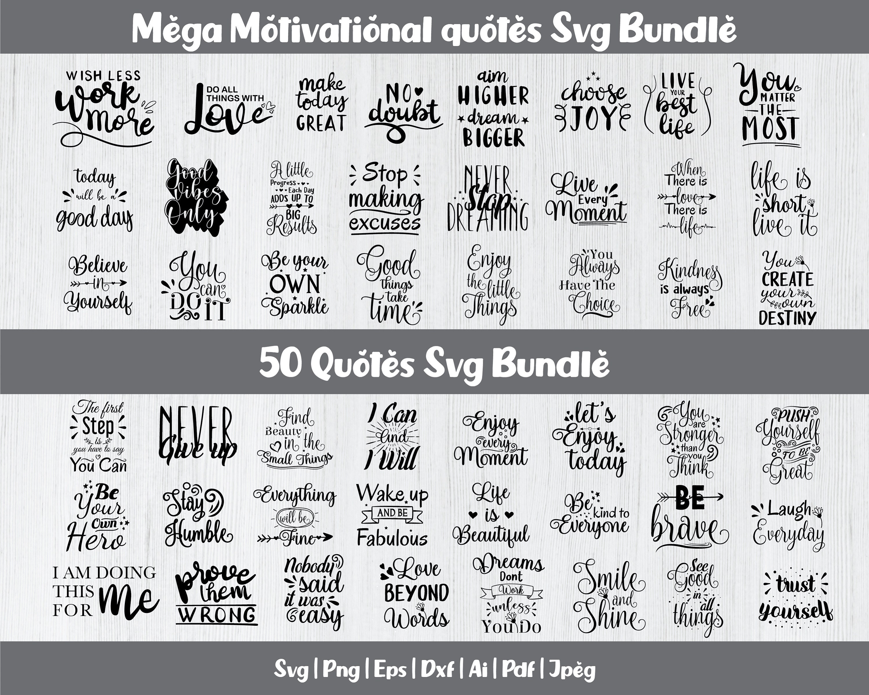 Motivational Quotes Svg Bundle Self Love Svg Bundle Inspirational Svg ...