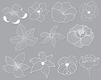 Flower SVG Bundle, Flower cut file, Flower clipart, Flower svg files for silhouette, files for cricut, svg, dxf, eps, png