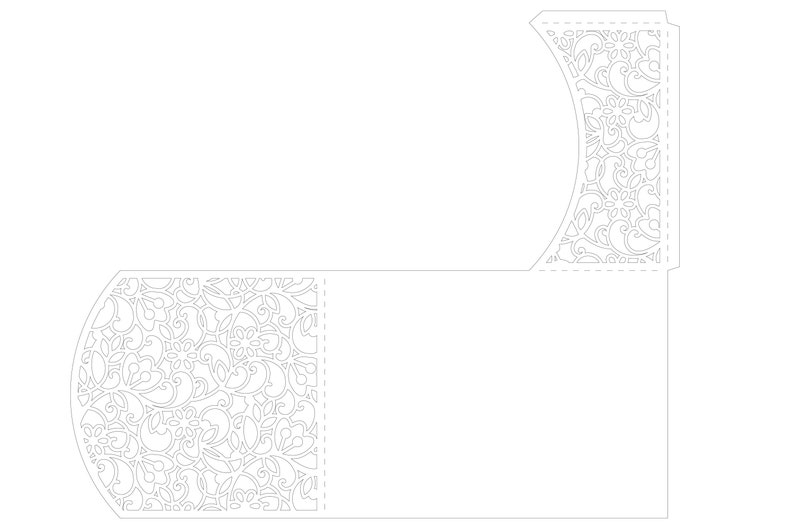 5x7 Tri Fold Wedding Invitation Svg Laser cut Template | Etsy