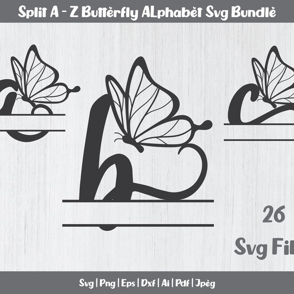 Butterfly Font Svg - Etsy