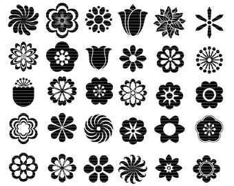 Flower SVG Bundle, Flower cut file, Flower clipart, Flower svg files for silhouette, files for cricut, svg, dxf, eps, png