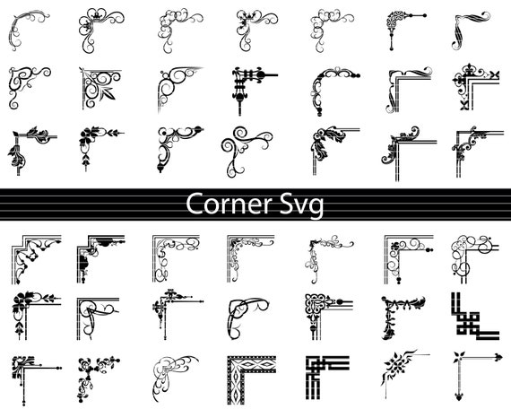 Download Corner Svg Bundle Corner Svg Ornament Svg Decor Svg Baroque Etsy