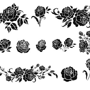 Rose SVG Bundle, Flowers SVG Bundle, Rose Silhouette, Rose Vector, Rose Clipart, Printable, Cricut, Digital File, Instant Download image 3