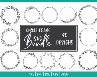 circle svg bundle, circle frame svg, circle wreath svg, floral wreath svg, monogram wreath svg, floral circle svg, floral wreath svg