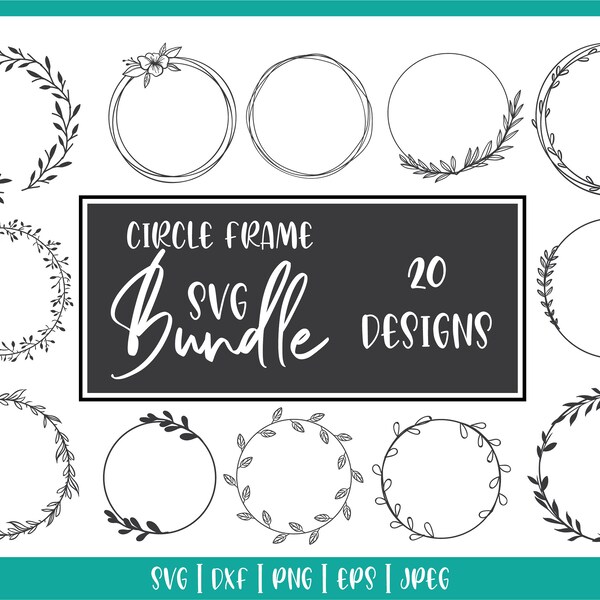 circle svg bundle, circle frame svg, circle wreath svg, floral wreath svg, monogram wreath svg, floral circle svg, floral wreath svg