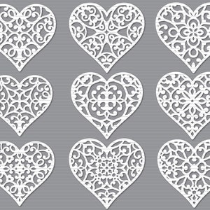 Heart SVG Bundle ,  Heart Mandala, Heart Zentangle svg, Mandala Heart svg, Decal, Intricate Heart, Vector for Cutting Machines