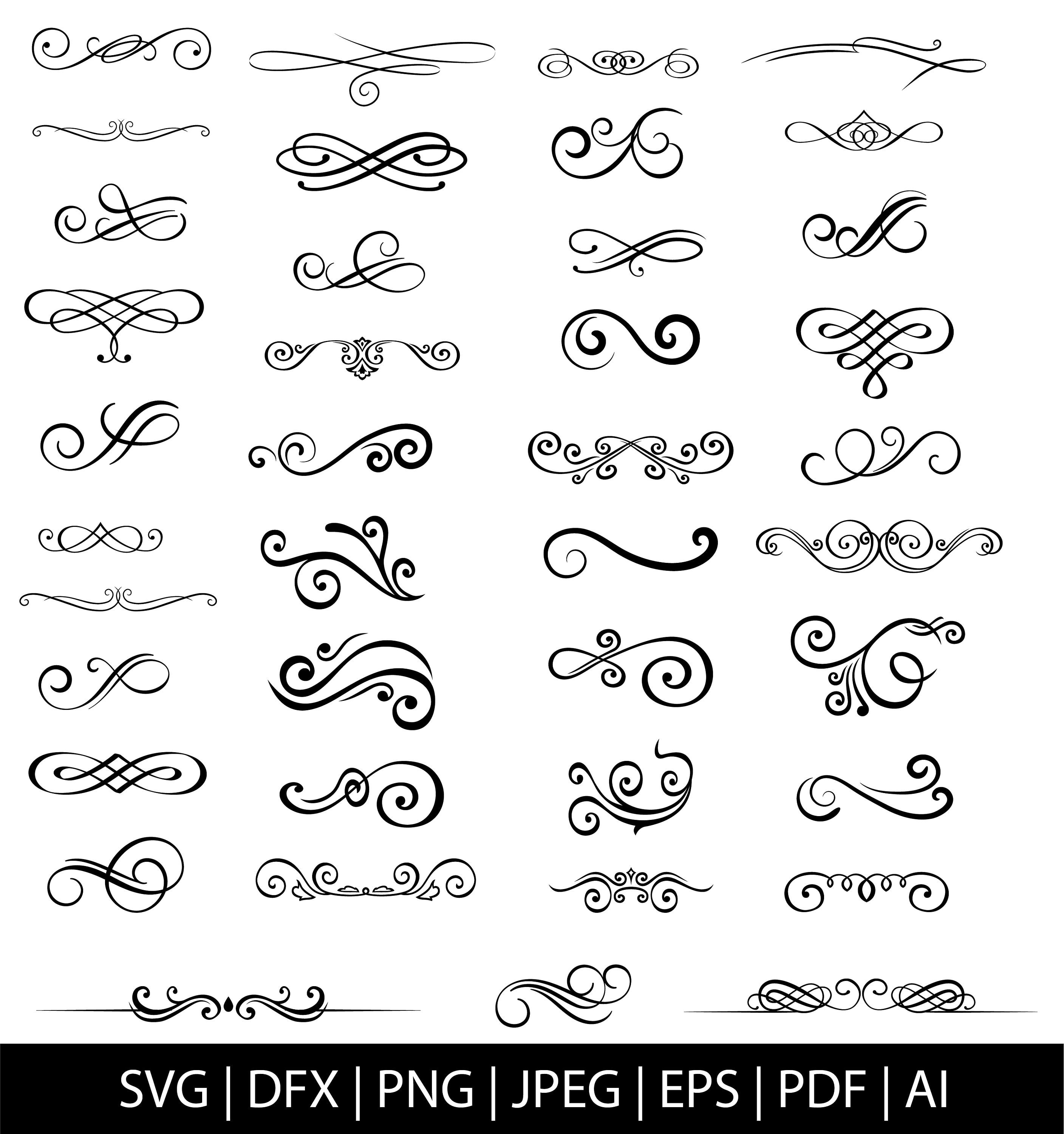 Swoosh SVG, Swirl Svg, Flourish Svg, Swish Curly Svg, Wedding Decorative Svg,  Stroke svg, ornaments svg, decorative svg, Flourish svg Bundle, swoosh svg,  swashes svg, swirl svg, squiggle svg, swirly flourishes svg