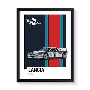Lancia 037, World Rally Championship Car, Rally Cars, Printable Poster, Wall Art For Rally Car Fans. DIGITAL DOWNLOAD