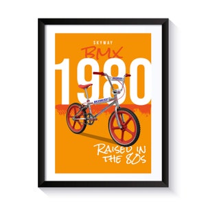 BMX Skyway, BMX Bicycle, Affiche imprimable, Wall Art pour les fans/amateurs de BMX, Nostalgie des années 1980, Téléchargement numérique