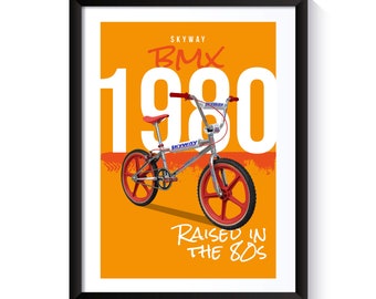BMX Skyway, BMX Bicycle, Printable Poster, Wall Art for BMX Fans/Enthusiasts, 1980s Nostalgia, Digital Download