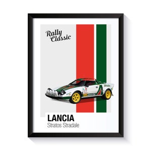 Lancia Stratos Stradale, World Rally Championship Car, Rally Cars, Printable Poster, Wall Art For Rally/Car Fans, DIGITAL DOWNLOAD