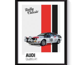 Audi Quattro A1, World Rally Championship Car, Rally Cars, Printable Poster, Wall Art For Rally Fans, DIGITAL DOWNLOAD