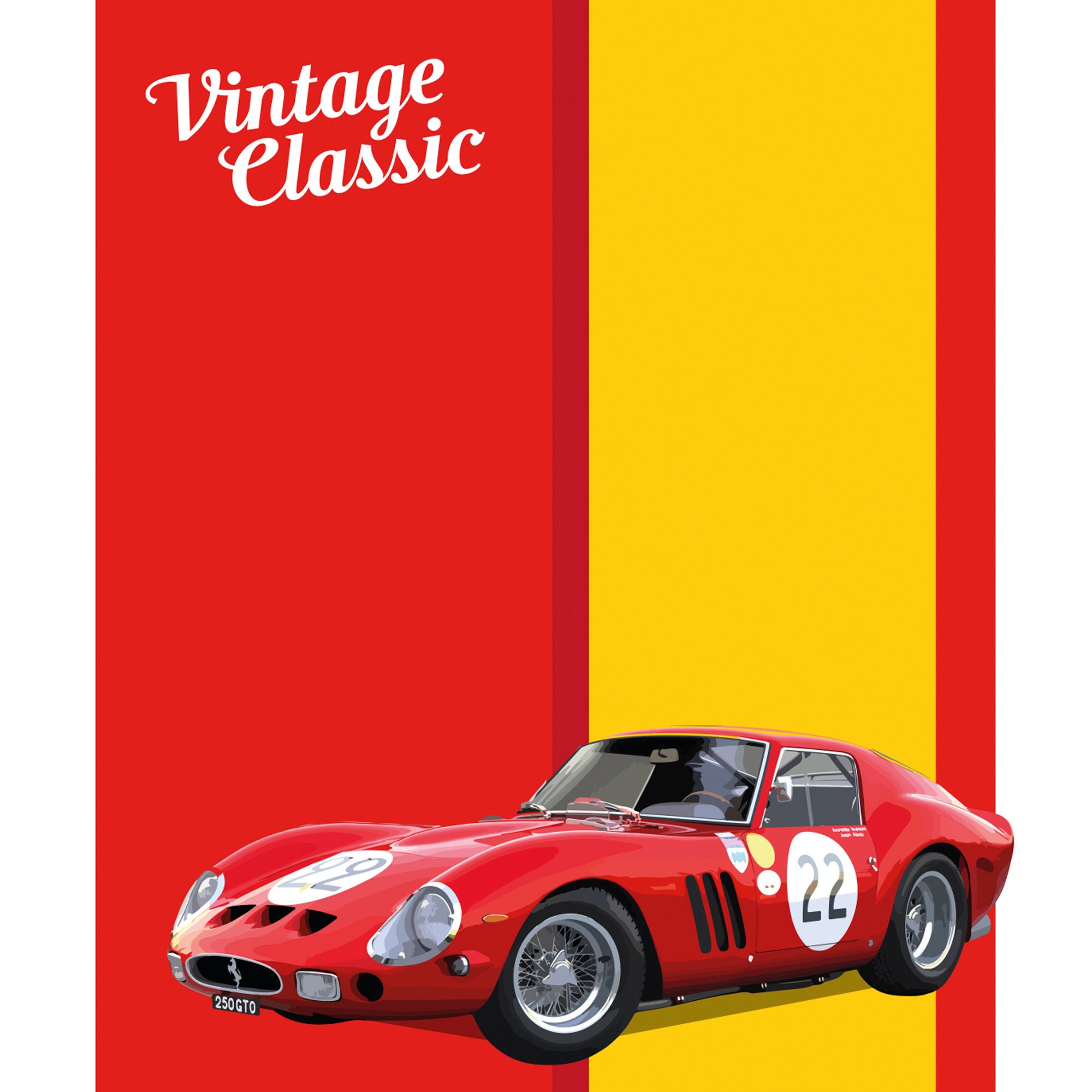 Ferrari 250 GTO Grand Touring Car Racing Cars Printable Etsy