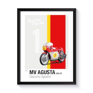 MV Agusta 500, Giacomo Agostini, Racing Motorbikes, Printable Poster, Wall Art For Motorbike Racing Fans, DIGITAL DOWNLOAD