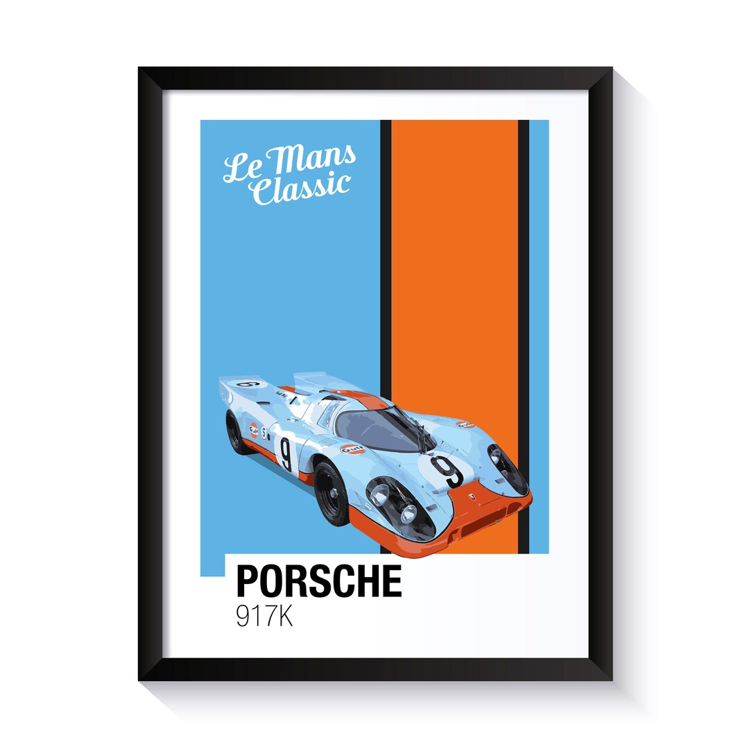 Porsche 917K Gulf Oil Racing Le Mans Racing Cars Printable - Etsy
