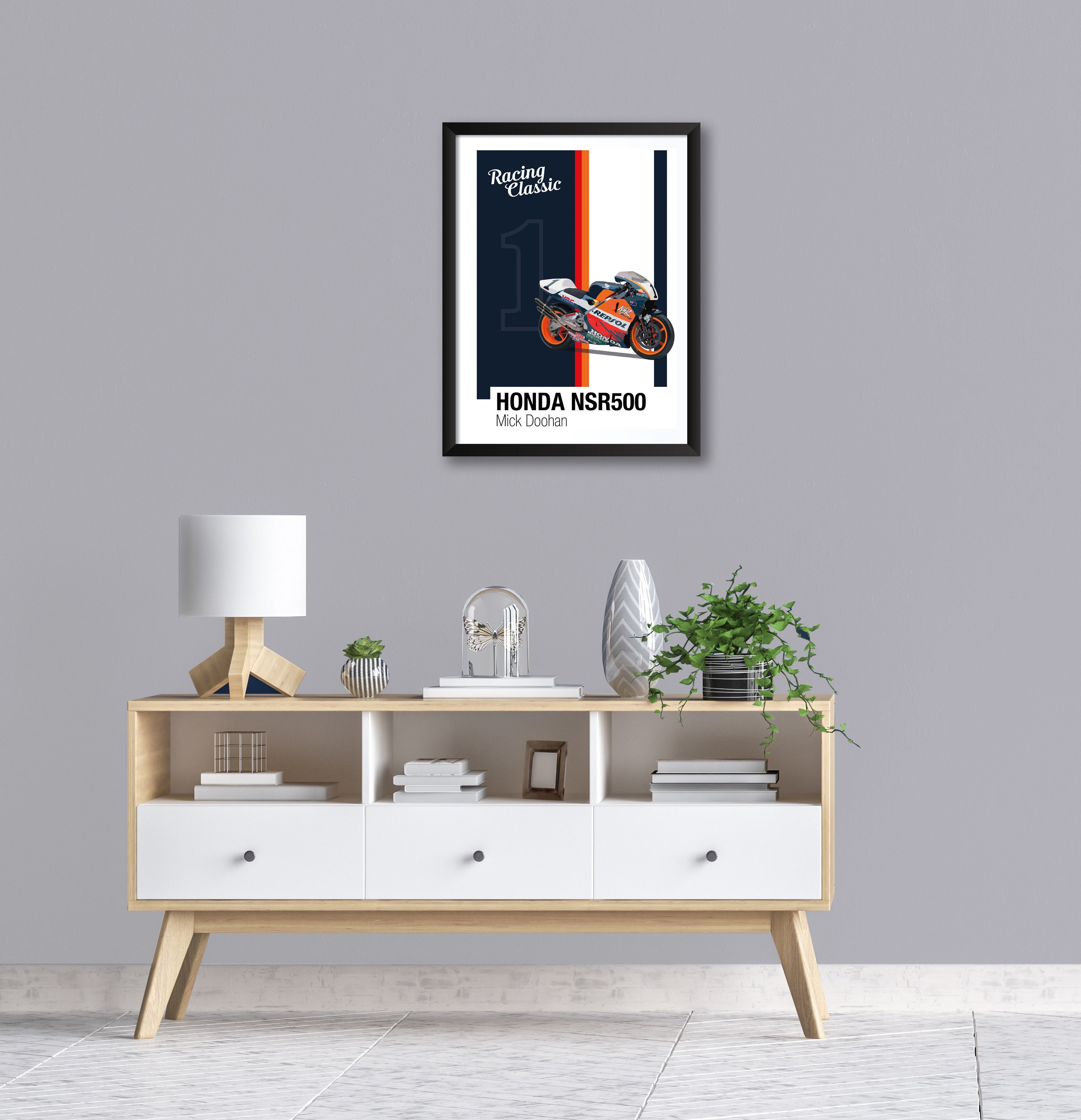 Honda NSR500, Mick Doohan, Racing Motorbikes, Printable Poster
