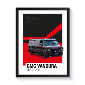 GMC Vandura Truck, A-Team, Famous Vans, Printable Poster, Wall Art For Movie Fans, Office Wall Art, DIGITAL DOWNLOAD