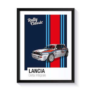 Lancia Delta Integrale, World Rally Championship Car, Rally Cars, Printable Poster, Wall Art For Rally Car Fans. DIGITAL DOWNLOAD