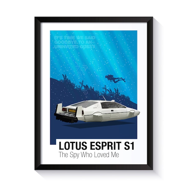 Lotus Esprit, James Bond, The Spy Who Loved Me, Famous Cars, Printable Poster, Wall Art For Movie Fans, DIGITAL DOWNLOAD