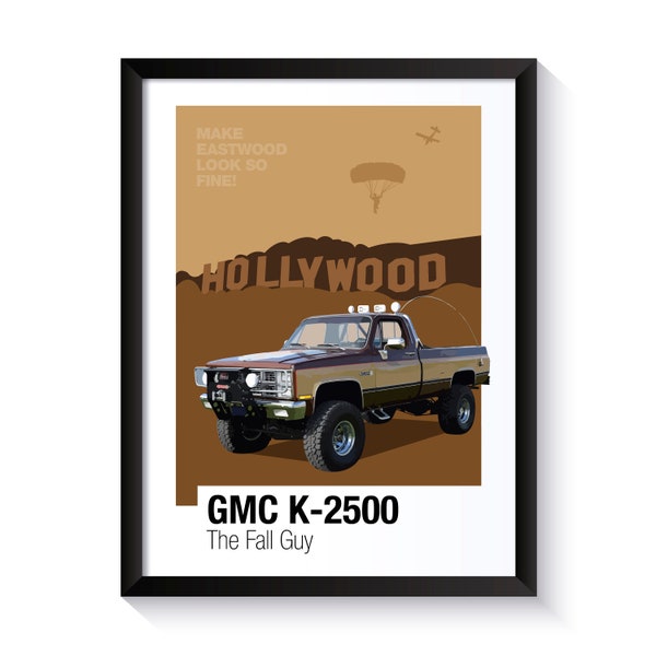 GMC 4x4 Truck, the Fall Guy, Famous Cars, Printable Poster, Wall Art For Movie Fans, Office Wall Art, DIGITAL DOWNLOAD