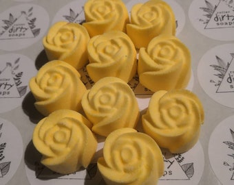 Ten yellow roses | Bath Bomb | Roses | Valentines Gift | All Natural | Cruelty Free | Vegan | Ylang-ylang scented | Alternative Valentines