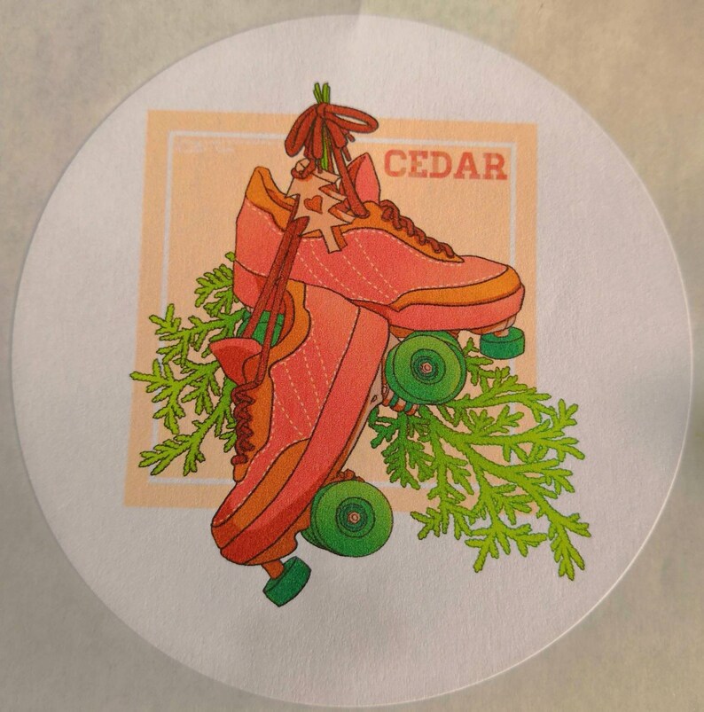 Cedar roller skate design 88mm round paper sticker roller derby quad skate