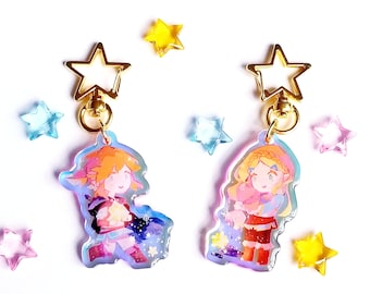 BOTW Iridescent Zelda and Link Acrylic Keychain