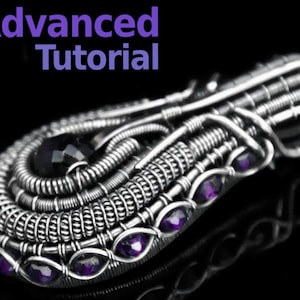 Pendentif complexe enroulé de fil TUTORIEL - pas de soudure, instructions étape par étape sur chaque détail du pendentif. Papier métallique DIY capiteux