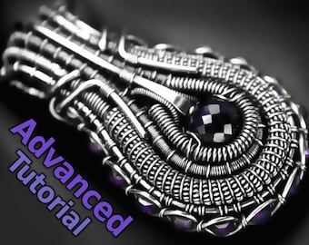 Complex wire wrapped pendant TUTORIAL - no soldering, step by step instructions on every single detail of the pendant. DIY wirewrap heady
