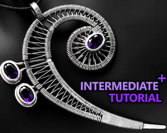 INTERMEDIATE+ tutorial - bass key pendant soldering & basic wire wrapping, instant download PDF file diy treble wirewrap pendant wrapped
