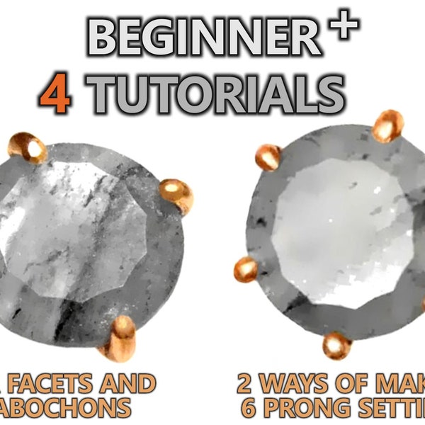 BEGINNER wire tutorials: NO SOLDERING wire wrapped settings for faceted stones and cabochons - very detailed instructions jewelry making diy
