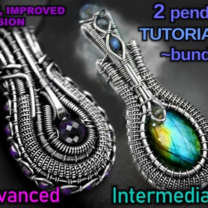 ADVANCED complex wire wrapped pendant & INTERMEDIATE+ bezel setting TUTORIALS - 0 soldering, step by step instructions diy wire wrap lessons
