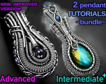 Pendentif enroulé de fil complexe AVANCÉ et réglage de lunette INTERMÉDIAIRE + TUTORIELS - 0 soudure, instructions étape par étape leçons d'enroulement de fil de bricolage