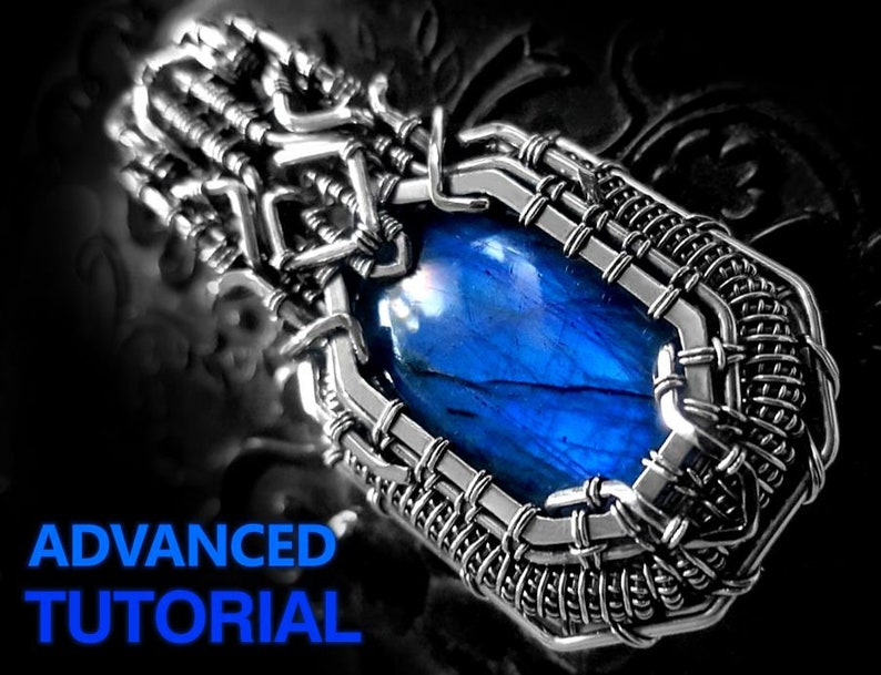 Advanced wire wrapping TUTORIAL scifi futuristic unisex pendant, 0 soldering, step by step instructions for every detail industrial techwrap image 1