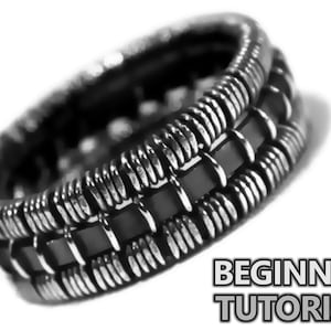 BEGINNER Wire wrapped ring TUTORIAL - soldering optional. PDF file, instant download, wedding band, industrial wirewrap wirewrapped diy