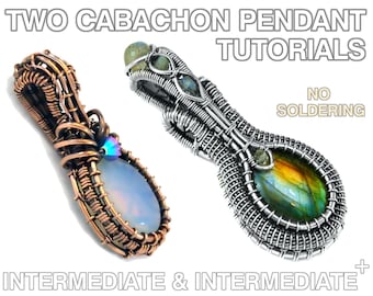 Tutoriels INTERMÉDIAIRES - Réglage de la lunette enroulée à deux fils, pendentifs, livre de tutoriels, fabrication de bijoux, emballage, tissage, réglage de la lunette, pas de soudure.