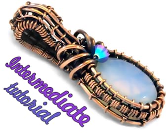 Wire wrapped bezel setting pendant - BEGINNER tutorial very detailed step by step INSTRUCTIONS DIY digital book jewelry learn how to wrap