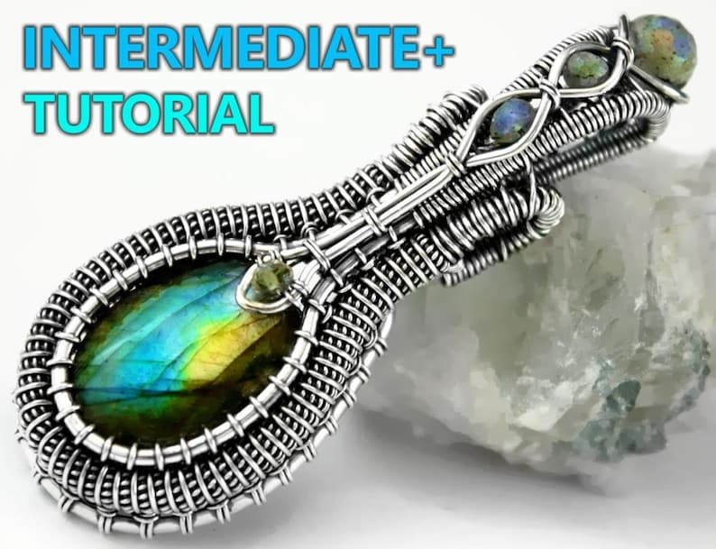THREE wire wrapping tutorials - INTERMEDIATE to ADVANCED - No soldering - Complex & two Bezel set wire wrapped pendants, detailed ebooks diy image 6