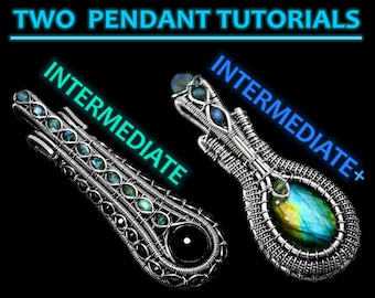 INTERMEDIATE & INTERMEDIATE+ pendant TUTORIALS - 0 soldering, for cabochons and beads, step by step instructions diy wire wrap lessons
