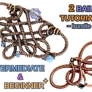 INTERMEDIATE & BEGINNER+ bail TUTORIALS -quick easy step by step instructions pdf book no soldering wire wrap wirewrapping weaving earrings