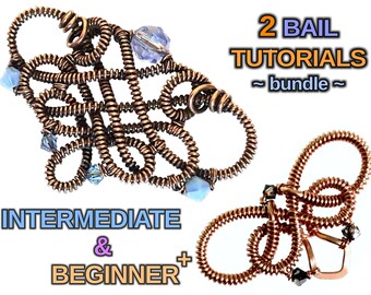 INTERMEDIATE & BEGINNER+ bail TUTORIALS -quick easy step by step instructions pdf book no soldering wire wrap wirewrapping weaving earrings